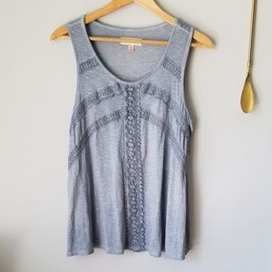 NWOT Blue Tank with Knit Detailing, Vintage Style